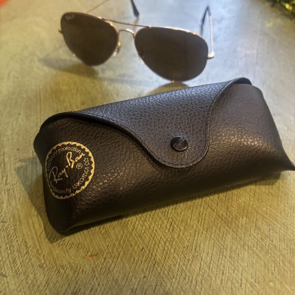 Ray-Ban Aviator Brown Lenses Gold Metal 62/14, Polarized - Picture 2 of 3